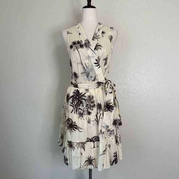 Banana Republic Stampa Wrap Mini Dress, Sz Medium - Picture 2 of 14